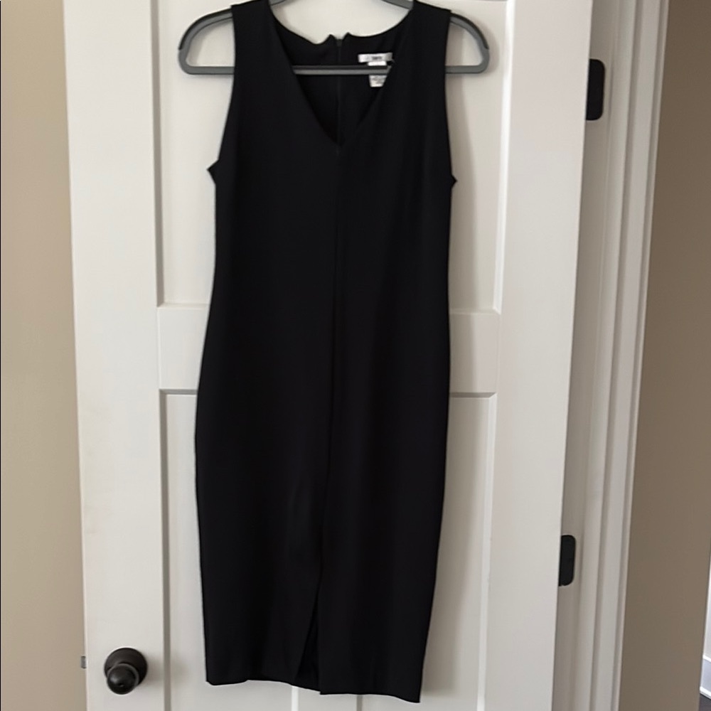 Bar III Black Sheath Midi Dress V-Neck Sleeveless